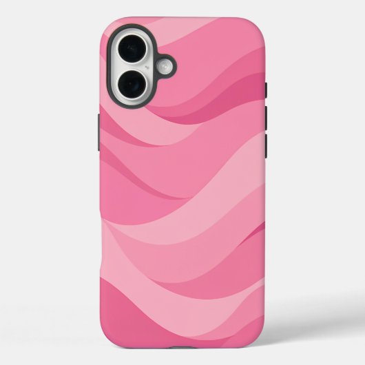 Zacht Roze Abstracte Golfpatroon Case-Mate iPhone Case (Achterkant)