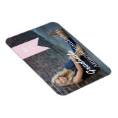 Zacht roze Afstuderen Fotoaankondiging Magnet Magneet (Rechterzijde)