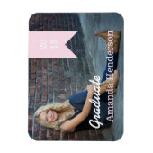 Zacht roze Afstuderen Fotoaankondiging Magnet Magneet (Verticaal)