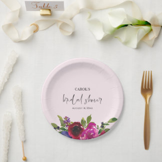 Zacht Roze Aquarel Bloemen Papieren Bord