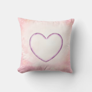 Zacht Roze Aquarel Hart Worp Kussen