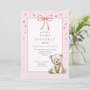 Zacht Roze Baby Strooigoed met Strik Knuffel Teddy Kaart