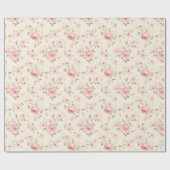 Zacht roze beschilderde Rozen Cadeaupapier (Vlak)