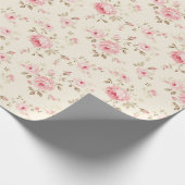 Zacht roze beschilderde Rozen Cadeaupapier (Hoek)