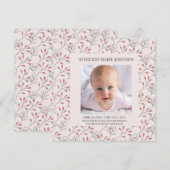 Zacht roze bessen babymeisje - Aankondiging van ge (Voorkant / Achterkant)