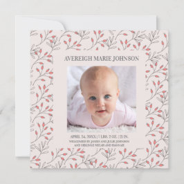 Zacht roze bessen babymeisje - Aankondiging van ge