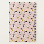 Zacht Roze Bijenpatroon Aangepaste Naam Planner (Achterkant)
