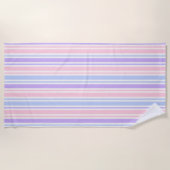 Zacht roze, blauw en Paarse zomerstrepen Strandlaken (Voorkant)
