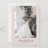 Zacht Roze Blauw Groen Romantisch Bloemen Huwelijk Kaart (Achterkant)