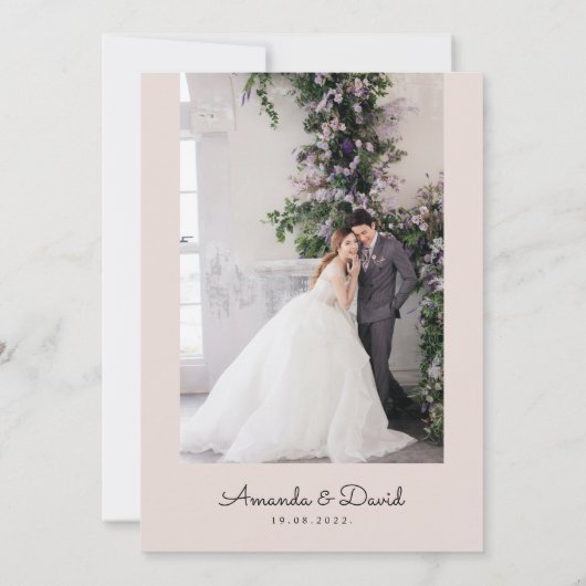 Zacht Roze Blauw Groen Romantisch Bloemen Huwelijk Kaart (Achterkant)