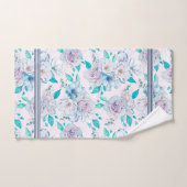 Zacht roze & blauw rozen patroon bad handdoek (Handdoek)