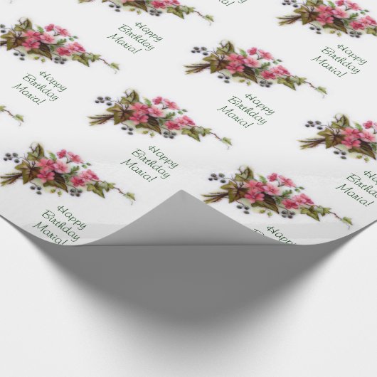 Zacht roze bloei Aangepast opvulpapier Cadeaupapier (Hoek)