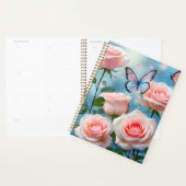 Zacht Roze Bloem Blauwe Vlinder Planner (Display)