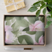Zacht roze bloem met eucalyptus bladeren patroon tissuepapier (Geschenk)