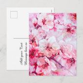 zacht roze bloemblaadje feestdagenkaart (Voorkant / Achterkant)