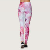 zacht roze bloemblaadje leggings (Achterkant)
