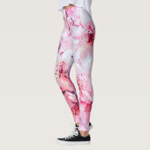 zacht roze bloemblaadje leggings (Links)