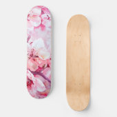 zacht roze bloemblaadje persoonlijk skateboard (Voorkant)