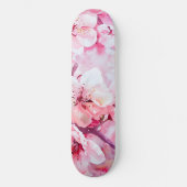 zacht roze bloemblaadje persoonlijk skateboard (Voorkant)