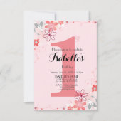  Zacht Roze Bloemen 1e VERJAARDAG Kaart (Voorkant)