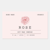 Zacht Roze Bloemen Boho Roos Kraft Kaars Labels (Voorkant)