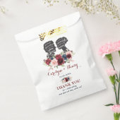  Zacht Roze Bloemen Botanische Groene Bruiloft Bedankzakje (Gezegeld)