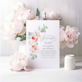 Zacht roze bloemen Elegant repetitie Dinner Kaart