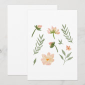 Zacht roze bloemen en groene elementen kaart (Voorkant / Achterkant)