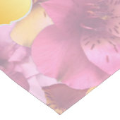 Zacht roze bloemen Geel rozenlijstrunner Korte Tafelloper (Hoek)