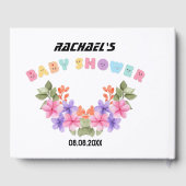 Zacht Roze Bloemen Meisje Baby shower Gastenboek (Achterkant)