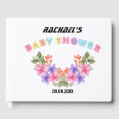 Zacht Roze Bloemen Meisje Baby shower Gastenboek (Voorkant)