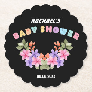 Zacht Roze Bloemen Meisje Baby shower Kartonnen Onderzetters
