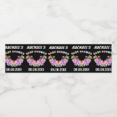 Zacht Roze Bloemen Meisje Baby shower Waterfles Etiket (Enkel label)