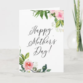 Zacht roze bloemen Moederdag Kaart