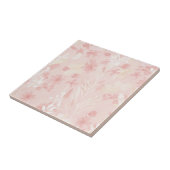 Zacht Roze Bloemen Waterverf Patroon Tegeltje (Zijkant)