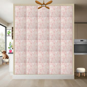 Zacht Roze Bloemen Waterverf Patroon Tegeltje