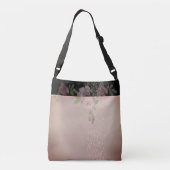 Zacht Roze bloemenlang Crossbody Tas (Achterkant)