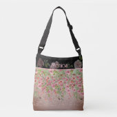 Zacht Roze bloemenlang Crossbody Tas (Voorkant)