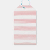 Zacht roze bloementeddybeer meisje verjaardagsfees cadeaulabel (Achterkant)