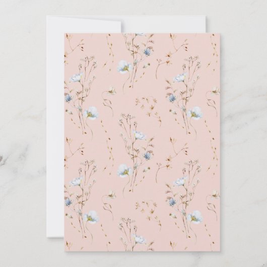 Zacht Roze Blush Delicate Bloemen Zoet 16 Verjaard Kaart (Achterkant)