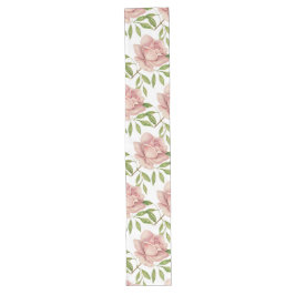 Zacht Roze Blush Waterverf Rozen Lange Tafelloper