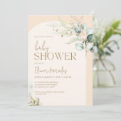 Zacht roze boho Arch Baby shower Party Kaart (Staand voorkant)