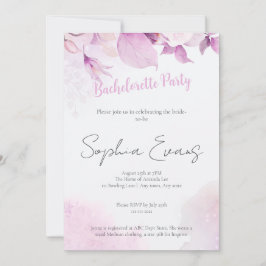 Zacht Roze Boho Bloemen Bruiloft Bachelorette Part Kaart