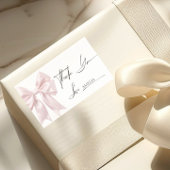 Zacht roze boog dank u rechthoekig rechthoekige sticker