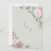 Zacht roze bruine zonneschijn groen goud huwelijk kaart (Achterkant)