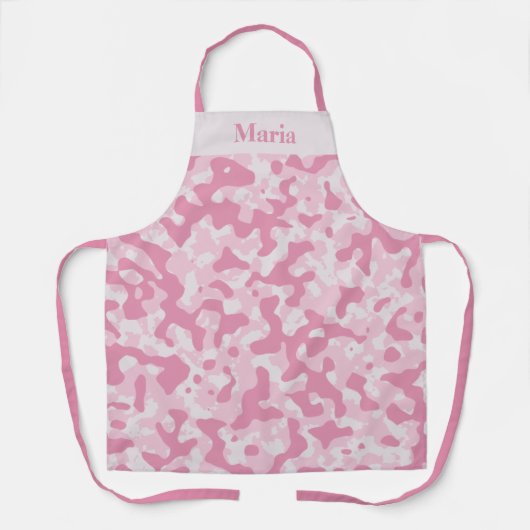 Zacht roze camouflage ontwerp schort (Voorkant)