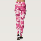 Zacht Roze Camouflage PERSONALISEREN Leggings (Achterkant)