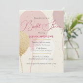 Zacht roze, Casual, elegant, bruidnaam Kaart (Staand voorkant)