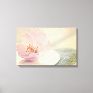 Zacht roze Cherry Blossom Flower Canvas Afdruk