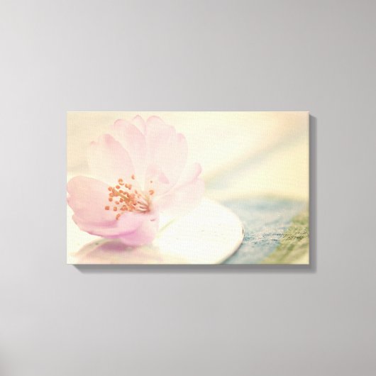 Zacht roze Cherry Blossom Flower Canvas Afdruk (Voorkant)